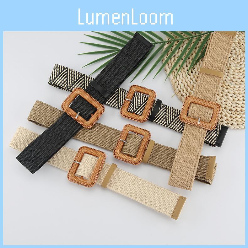 Waist Weave Rope Square Buckle Women Belt Dress Long Shirt Decorative Belts