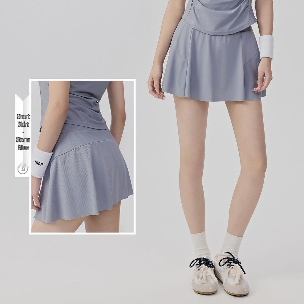 Women's Anti-Glare Tennis Skirt & Breathable Yoga Top Set: Slimming, Waist-Cinching, Casual Sportswear
