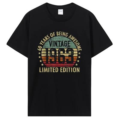 Regalos Antiguos Vintage 1963 Edición Limitada Camiseta de Cumpleaños Refranes Camiseta Gráfica Conjunto Familiar Mujer Unisex Ropa de Algodón