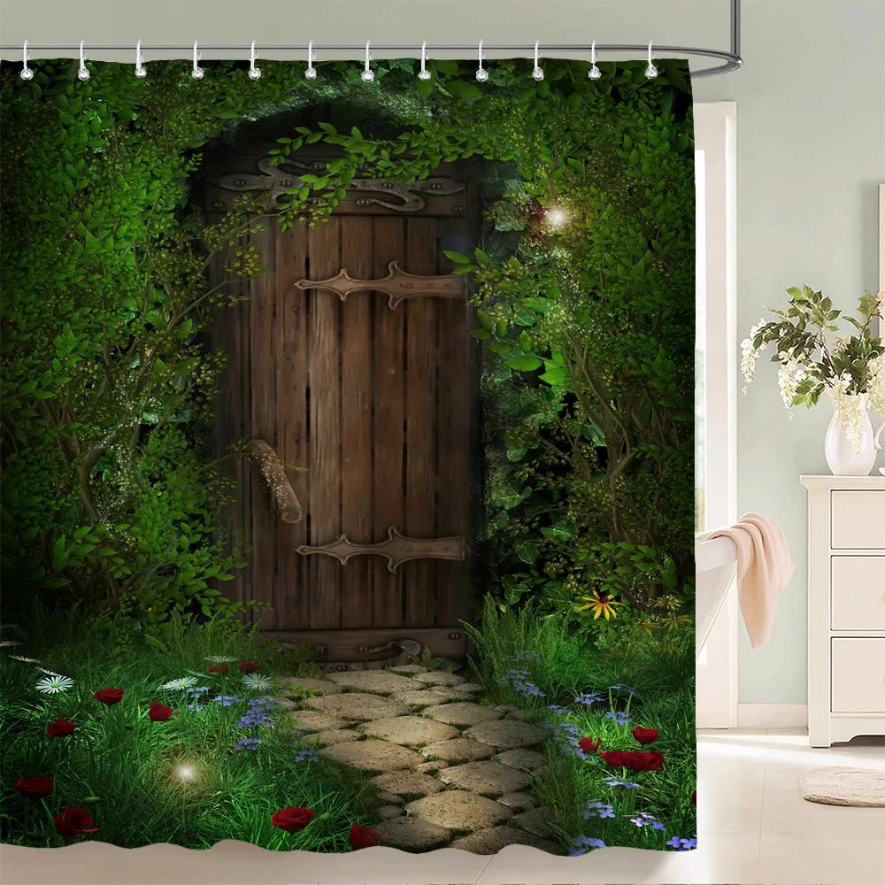 Home Shower Curtains for Bathroom Waterproof Fabric Fairy Tale Forest Cartoon Children Bathroom Curtains Shower Curtain