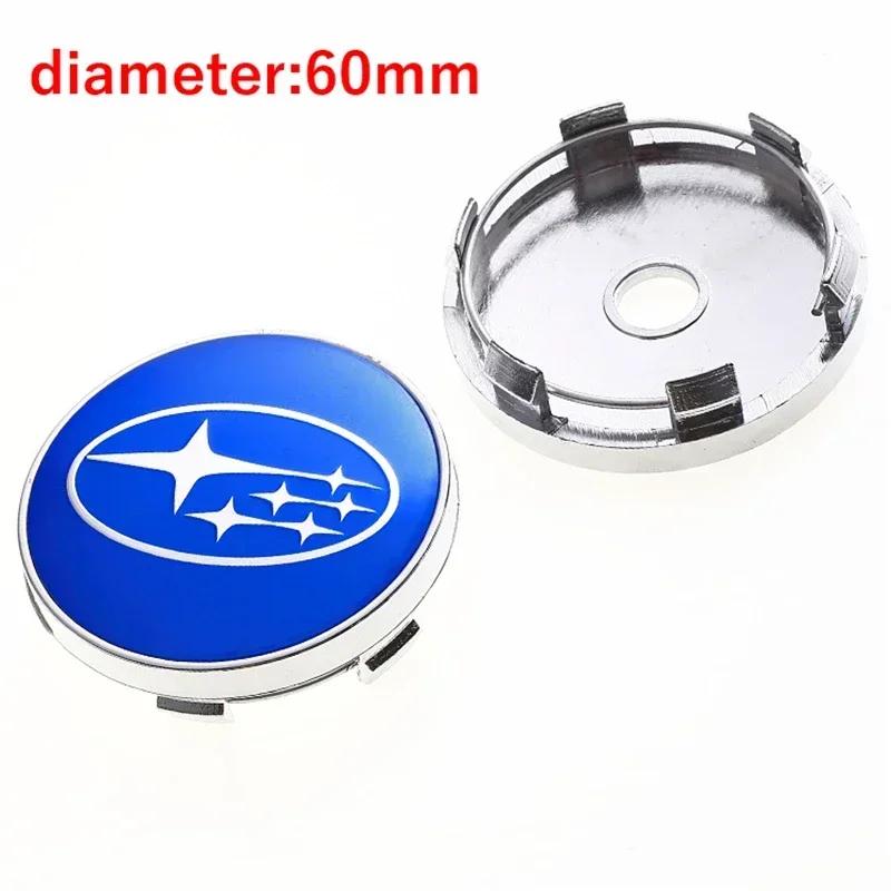 4pcs 60mm Car Wheel Center Caps for Subaru WRX BRZ DRL XV STI Outback Forester Impreza Tribeca Auto Wheel Hub Cover Decoration wr3