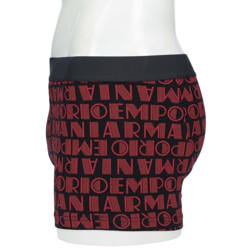 Emporio Armani ALL OVER LOGO Boxer Briefs (Sizes S/M/L) with Front Closure, Men's, EU Sizes, 54059950, Size S (EU Size), 98. Black