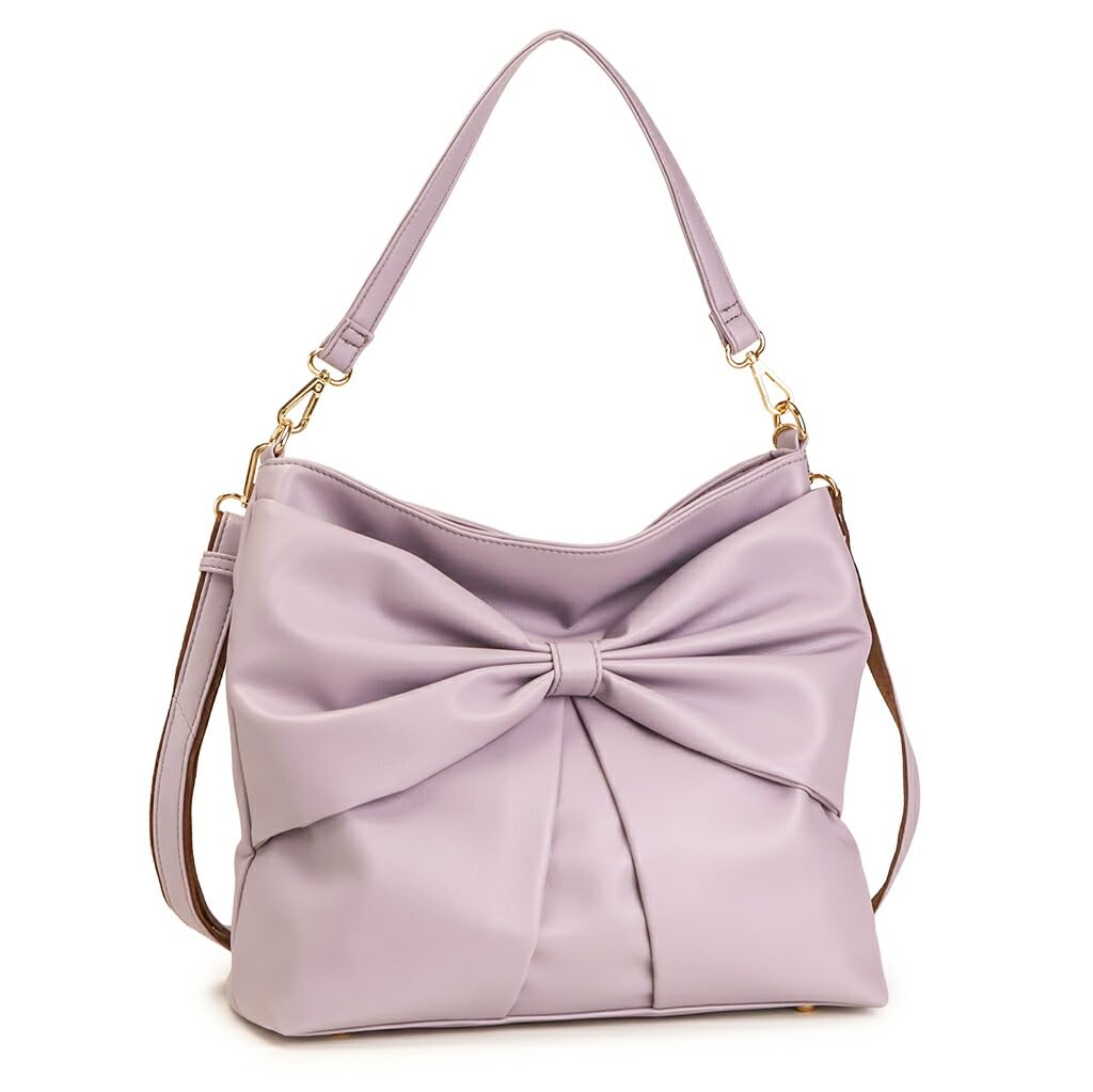 

Shoulder bag for crossbody synthetic [Pragma] women, bag, ribbon, lightweight, leather, B5, soft, stylish, 2-way, crossbody... (lavender)