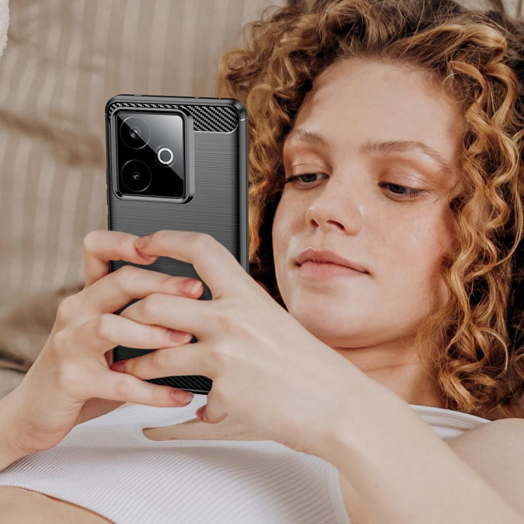 For Realme GT 7 5G/7T 5G Case Protective Phone Cover Carbon Fiber Texture Brushed