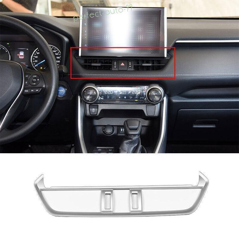 For Toyota RAV4 2019-2023 2024 Matte Silver Middle Console Air Outlet Vent Frame