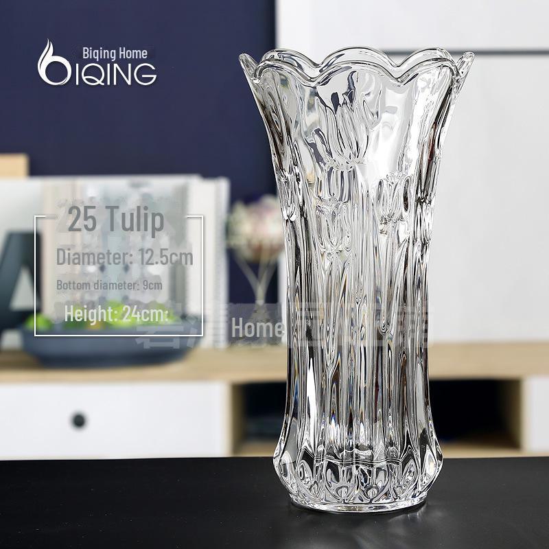 Extra Large Transparent Glass Vase, 50cm Height, Wide Diameter for Flower Arrangements, Living Room Decor, Hydroponic Lucky Bamboo