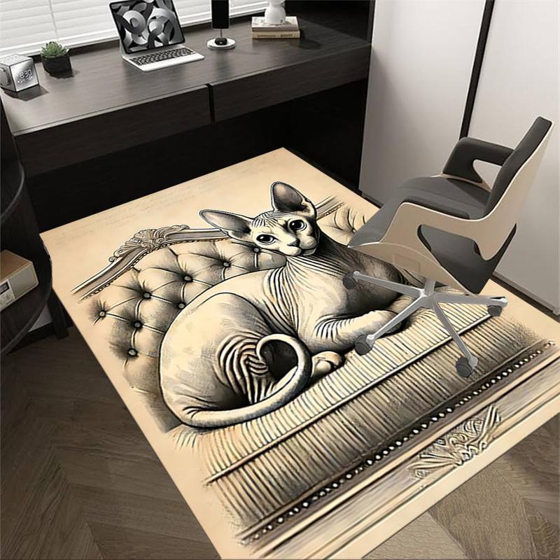 1 STuks Sphynx Kat Extra Groot Antislip Vloerkleed, Kantoor, familie, slaapkamer Groot Vloerkleed Binnenvloerkleden, Levendige Kleuren