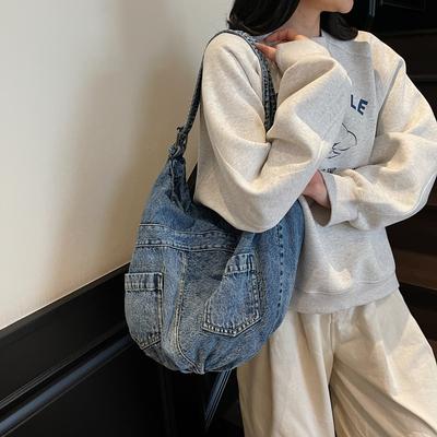Commuter Denim Bag Women's Tote Bag Large Capacity Shoulder Bag