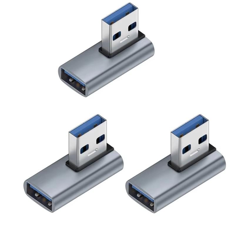 1/2/3pcs USB 3.0 Male Female 90 Degree Expansion Adapter USB Up Bend Adapter 10Gbps For Laptop Connector Conversion