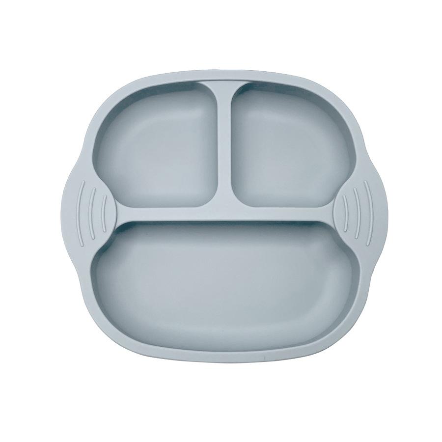 Babysikker silikon Spiseplate Suge Tegneserie Barneretter Mating Småbarn Trening Servise Retro Barn Smil Ansikt