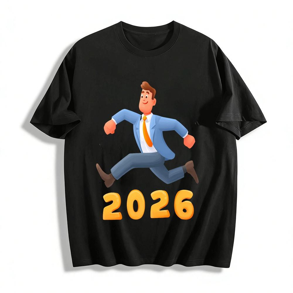 

2026 Business Sprint Career Welcome Printed Casual Top Pure cotton T-shirt XXS