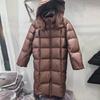 Long new winter thickened warm medium and long casual versatile white duck down jacket women