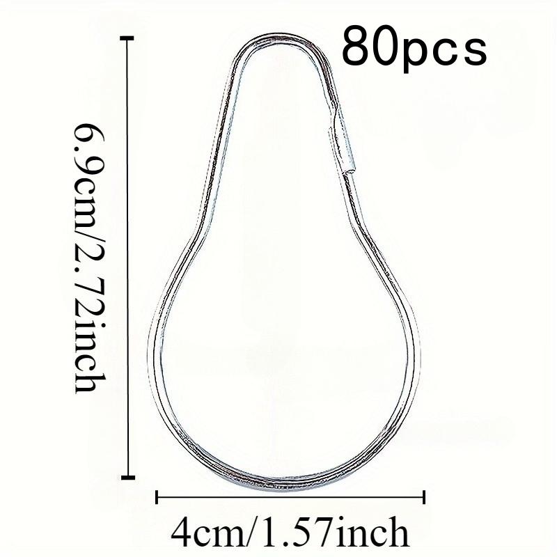 

Gourd-Shaped Curtain Hooks, Rust-Proof Durable, 80pcs Stainless Steel 80pcs