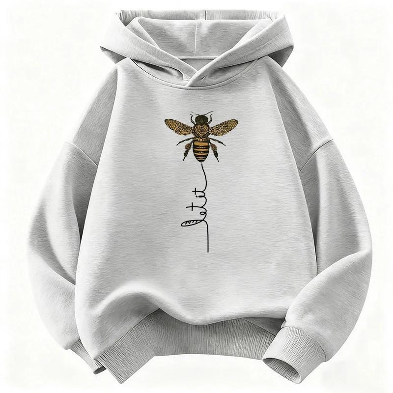 Latest Autumn-winter Design - Bee Pattern Children's Hooded Sweatshirt, Boys' and Girls' Warmth-Keeping Sweatshirt