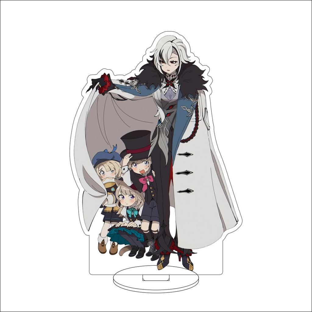 10CM Anime Genshin Impact Figure Stand Model Arlecchino Cute Desk Decor Standing Sign Gifts