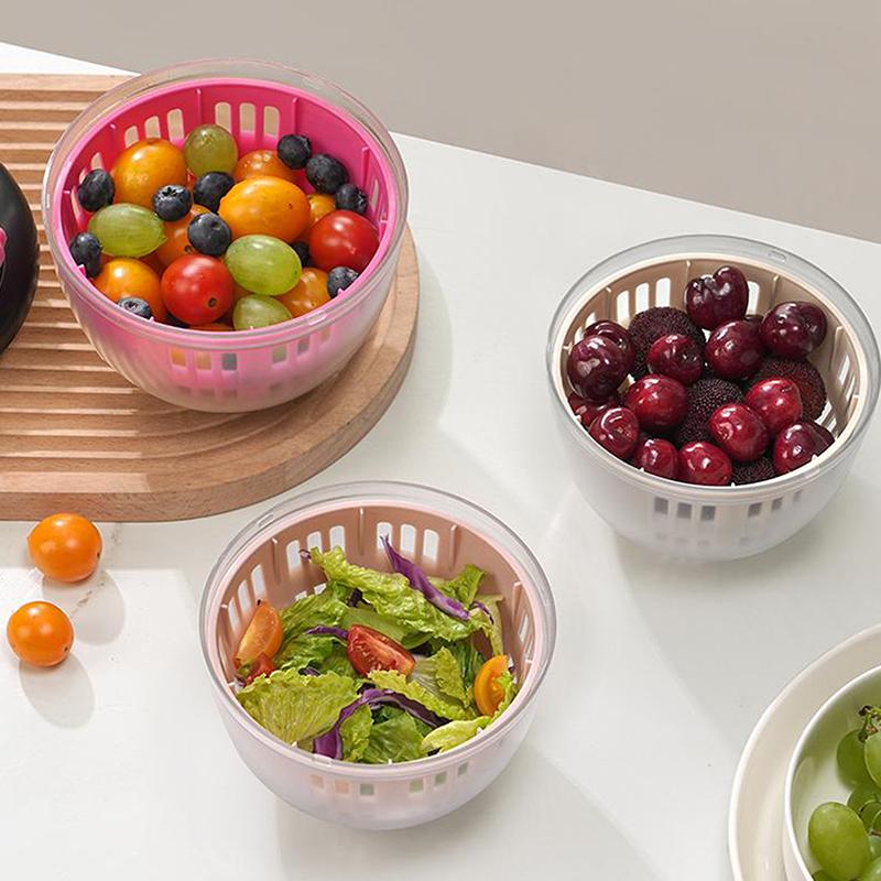 Multifunktionell Frukt- och Grönsakssil – Tvätta och Låt Rinna Av i Ett, Frukttvättskål med Sil