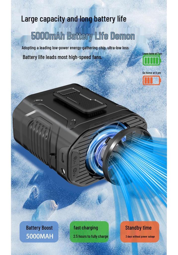 2025 Portable Waist-Hanging USB Fan for Outdoor Use - Large Airflow, Ideal for Construction Sites