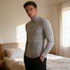 Herren Rollkragenpullover, Langarm-Unterhemd, Slim Fit, lässiges Baselayer-Shirt für Arbeit, Büro, Freizeit