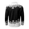 Men's Casual Quick-Dry Mesh Golf Shirt Long Sleeve Christmas Print Top