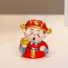 Resin Chinese Wealth God Ornament Chinese God New Year Mascot Doll  Office