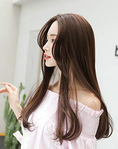 Loosely Curly, Swept-Up Wig, No Bangs, Wavy, Mega Volume, Hair Arrangement, Puffed, Gal Style, Women's Wig, Long Curly, Lolita Wig (Chocolate Brown)