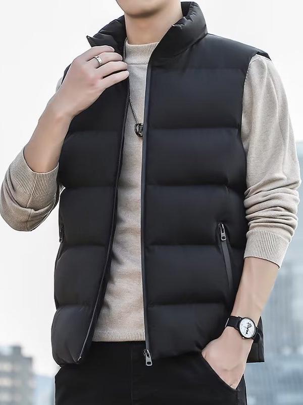 Men's Plus Size Warm Sleeveless Down Vest for Autumn & Winter
