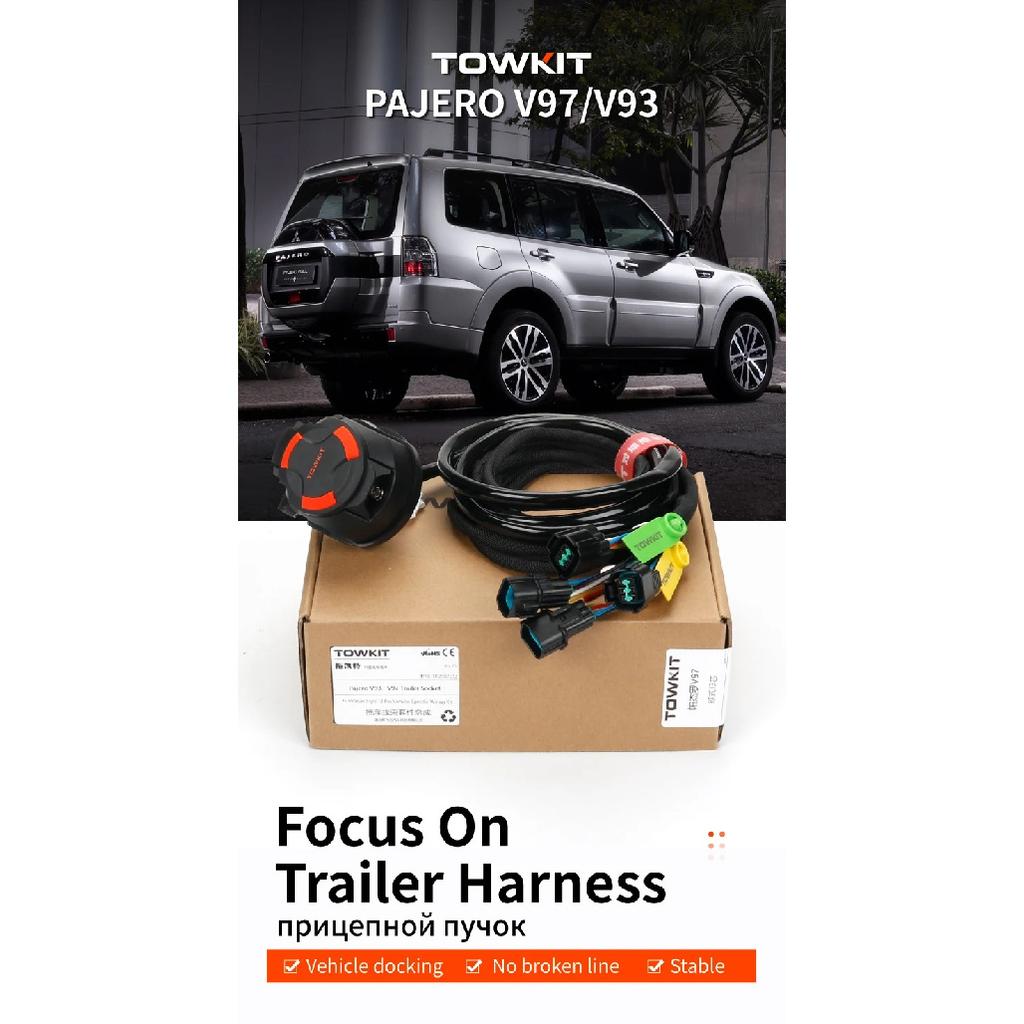 For Pajero V97/V93 trailer wiring harness Eur 13/7 pin trailer RV tail light signal Australia 12/7 pin PAJERO V77 V73 Socket