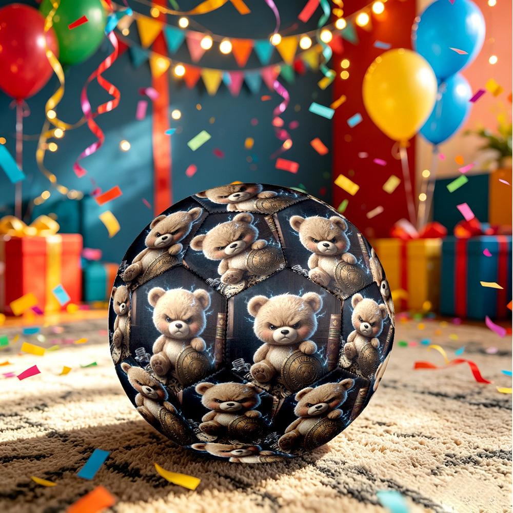 1pc Teddy Bear Power Size 5 Soccer Ball Professional Match Training Football Indoor &Outdoor Sports Ball Training Ball Lightweight Durable y42