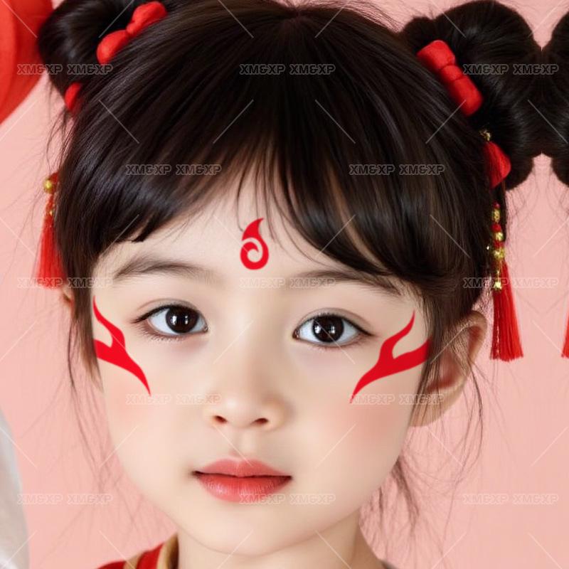 Nezha & Ao Bing Waterproof Forehead Tattoo Stickers for Kids