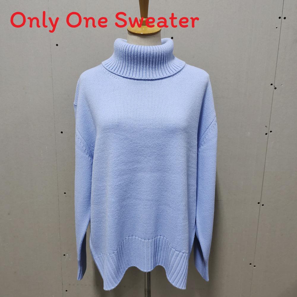 Autumn Winter Women Sweater With High Neck Knitted Fabric For Casual Lounge Wear