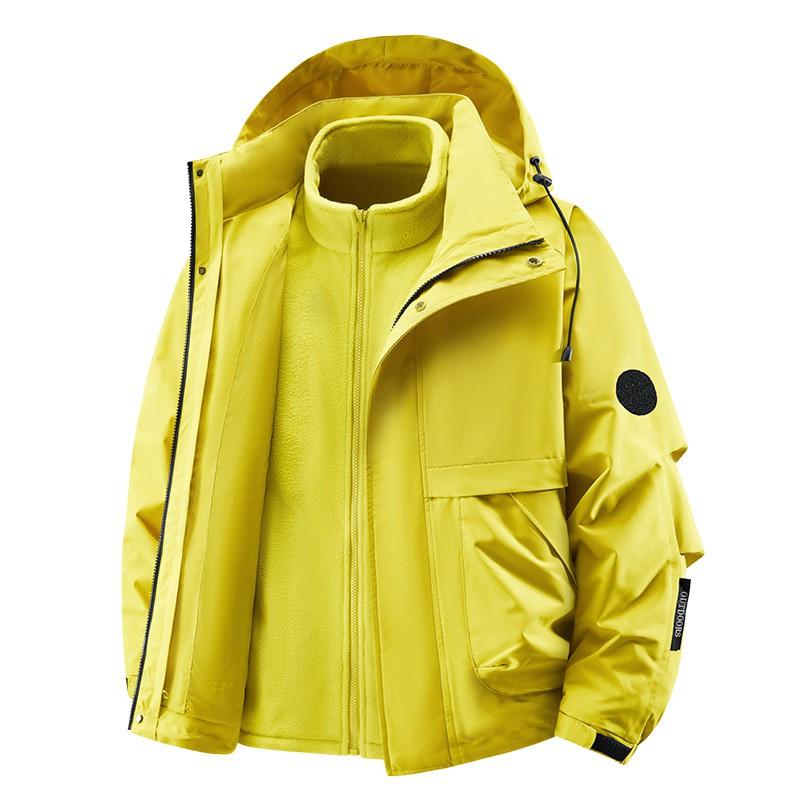 Men Women Waterproof Windproof Outdoor 3-in-1 Jacket With Fleece Liner Hiking Camping Trekking Skiing