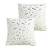 2pcs Fur Throw Pillow Cover Solid Color Bronzing Feather Plush Cushion Cover Pillowcase   for Car/Sofa/Bed/Home Decorative 4545