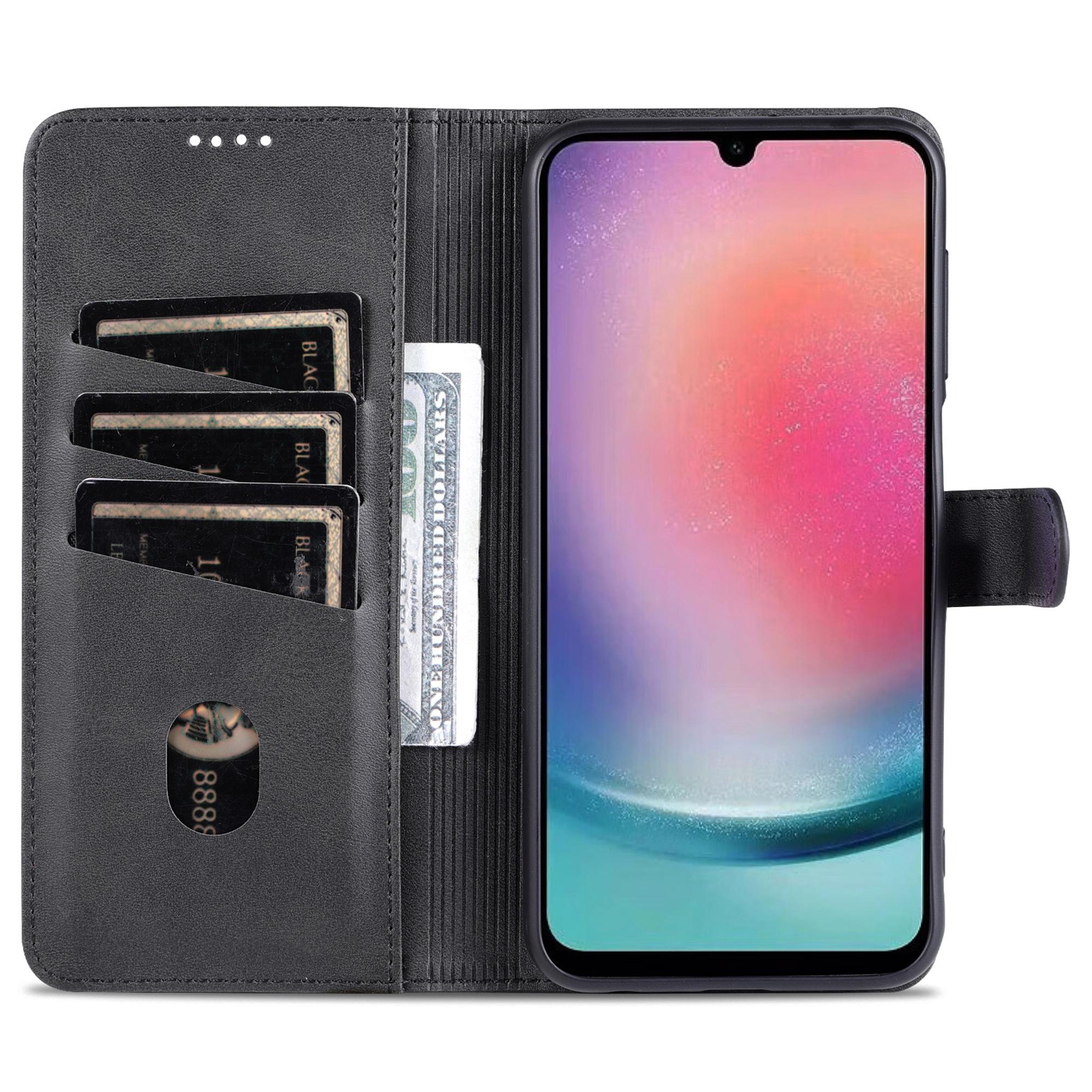 

AZNS For Samsung Galaxy A05s 4G Cell Phone Case PU Leather Wallet Cover Black