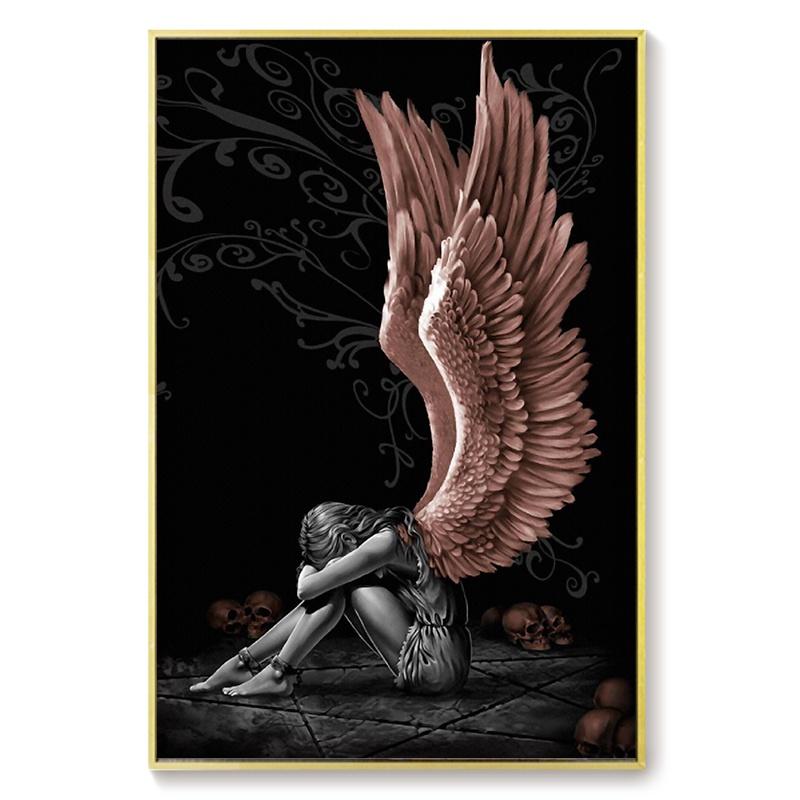 Modern Angel Art Wall Plakáty a obrazy Bílá Červená Křídla Obraz na plátně Obývací pokoj Kavárna Domov Nástěnná dekorace Obraz Cuadros