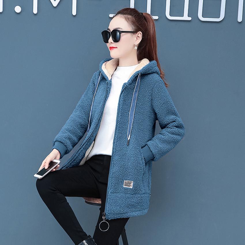 Plus Velvet Hooded Top New Coat Female Autumn Winter Windbreaker Cardigan  Lamb Wool Coats Ropa juvenil para mujeres Chaqueta de lana comprar a buen  precio — entrega gratuita, reseñas reales con fotos —