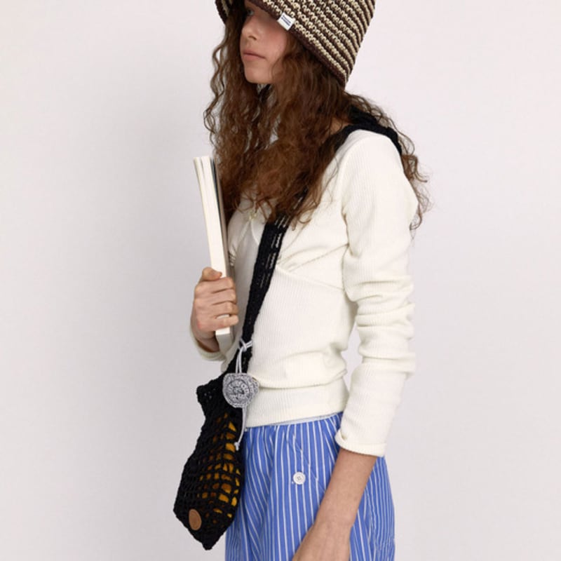 DANCING GRANDMA GRANNY HAT : STRIPE BROWN