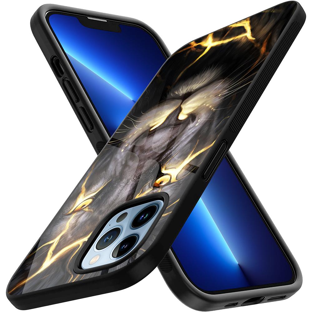 Animal Tiger Lion Phone Case For Iphone 14 13 11 12 Pro Max Mini Xs Xr X 7 8 6s Plus Se 2022 Tempered Glass Back Shell Covers