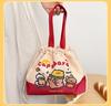 Capybara Canvas Bento Bag: Women's Handheld Lunch Carrier with Drawstring