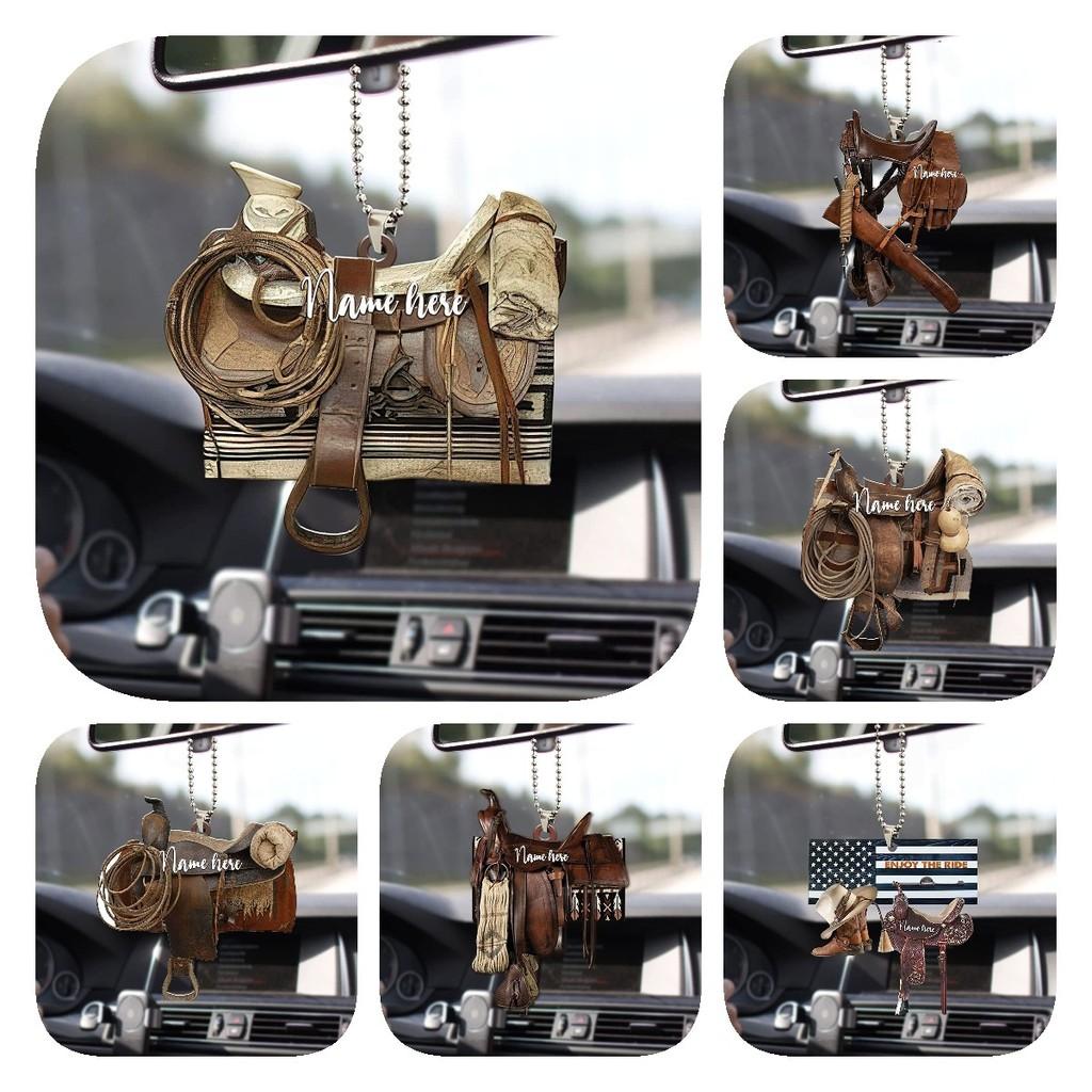 Cowboy Hoodie Saddle Boot Car Rearview Mirror Accessories Car Gift Hangings