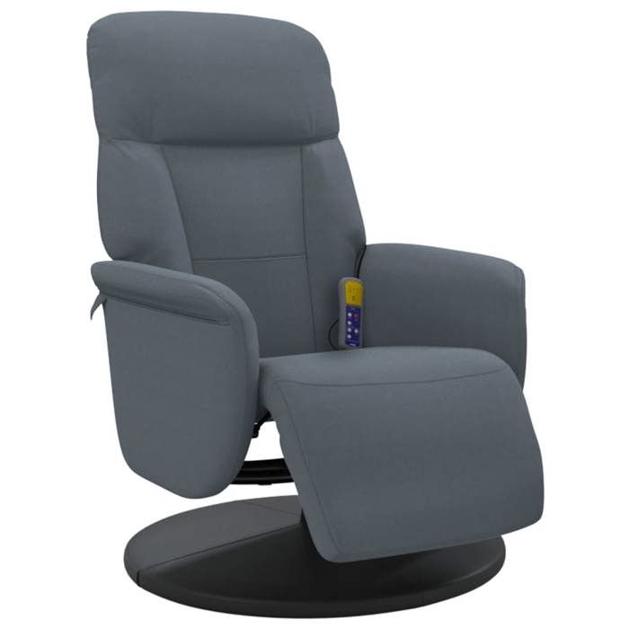 VidaXL Fauteuil inclinable de massage repose-pied gris foncé velours 356694