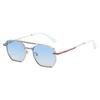 New square metal fashion sunglasses, European and American retro pilot double beam simple and versatile sunglasses