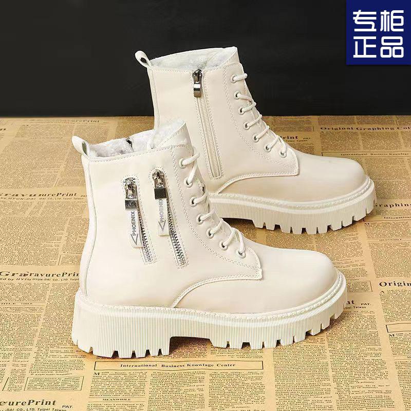 Korean version of thick heel foreign style Martin boots women's 2025 autumn and winter super soft winter velvet British style short boots women's vers