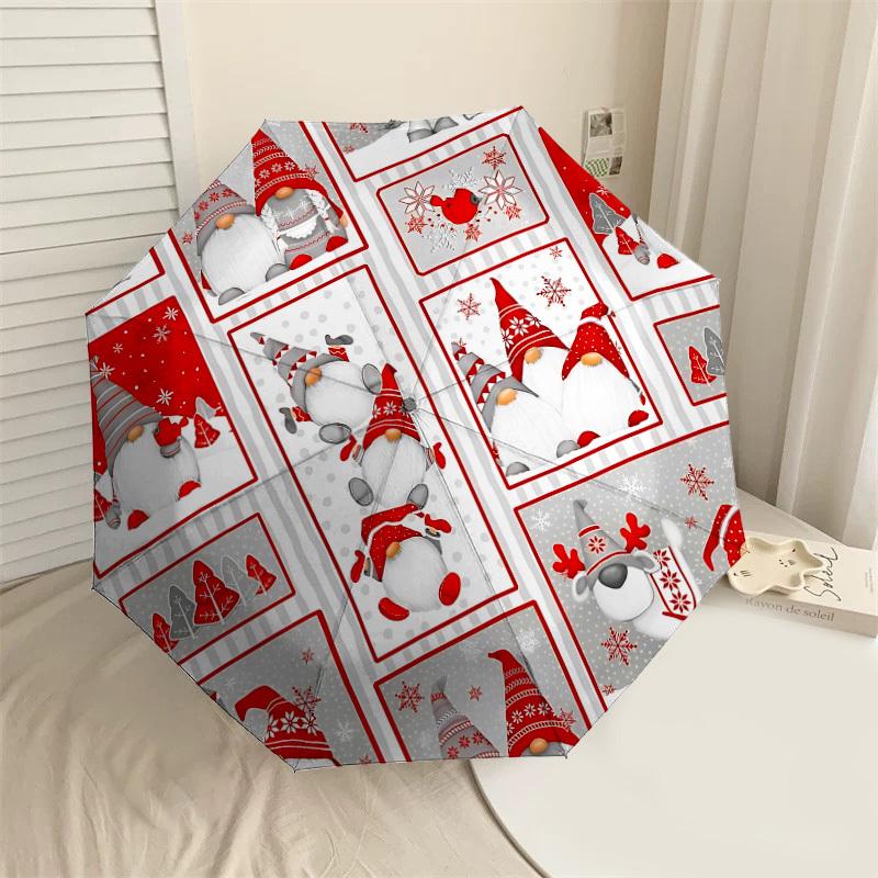 

1PC Christmas, Gnomes Automatic Open/Close Umbrella with Windproof, 8-Rib Sturdy Canopy, Durable Ribs, Fashionable Design1315A