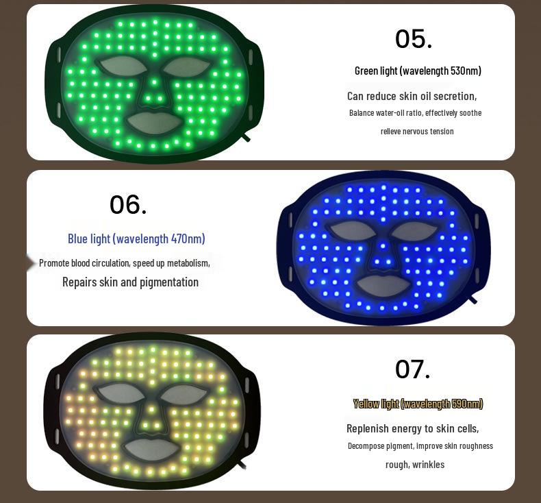 LED Seven-Color Photon Rejuvenation Mask - Beauty Light Therapy Instrument for Home Use