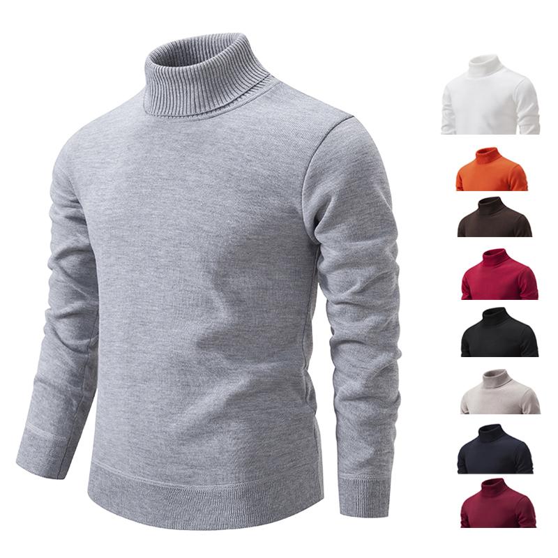 Winter Rollkragenpullover Dick Herren Lässig Pullover Pullover Einfarbig Qualität Warm Schlank Rollkragenpullover Pullover Herren