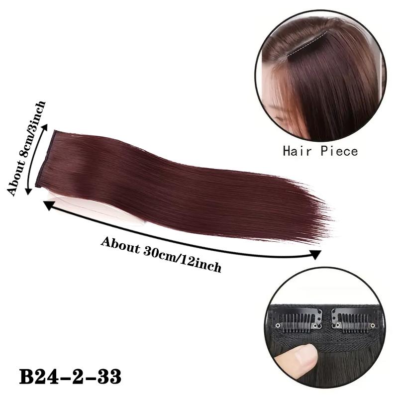 MERISIHAIR Synthetic Short Straight Hair Pieces Hair Extension Smooth And Fluffy Clip-In Hair Increase Hair Volume For Women Hair Accessories