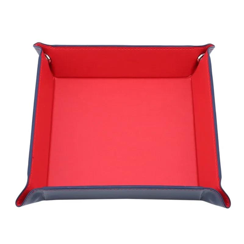 Ready Stocked Folding Hexagon Dice Game Storage Tray Holder Double Sided Thick PU Leather&Velvet Mat Office SuppliesHot Sell