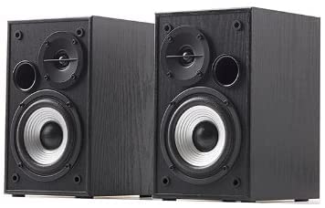 Edifier R980T Active Bookshelf Speaker System, 2RCA Inputs, 24 RMS RMS, AUX Cable Included, 2.0 Amplifier - 0.5" Tweeter and 4" Woofer - Black