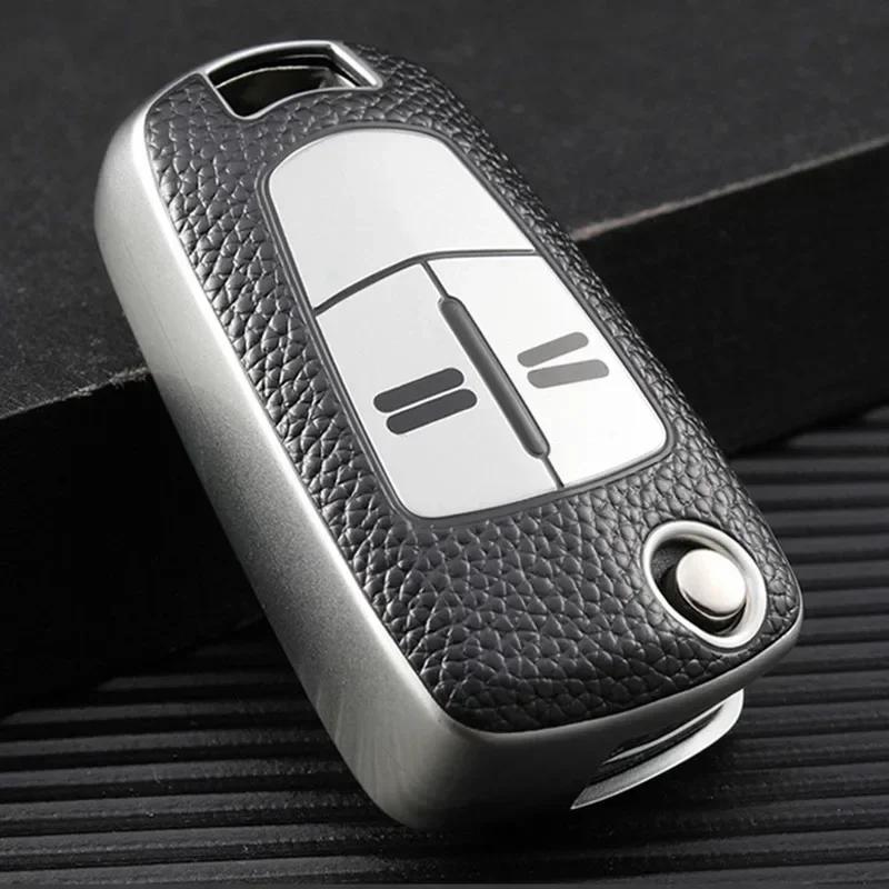 

Чехол для дистанционного ключа из ТПУ с кожаным узором, чехол-брелок для Opel Vauxhall Corsa Astra Vectra Signum, складной чехол для дистанционного ключа от автомобиля