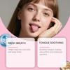 Zungenbelag Reinigungs 2-in-1 Gel-Bürsten-Set zur Erfrischung des Atems, zur Beruhigung des Zungenbelags und zur Mundpflege.